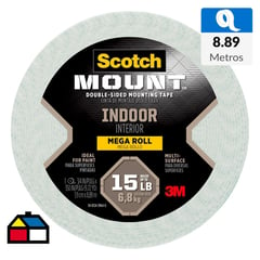 SCOTCH - Cinta Doble Faz -Mount Interiores 19 mm x 8.9 mts