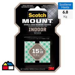 SCOTCH - Cuadros Doble Faz -Mount Interiores 25.4 mm x 25.4 mm