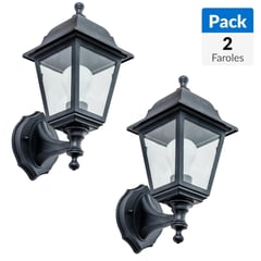 CASA BONITA - Pack 2 faroles de muro 60W Negro