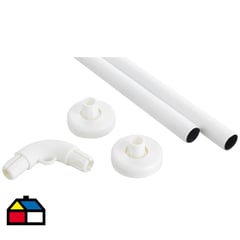 DVP - Kit de barra para cortina 5 piezas PVC