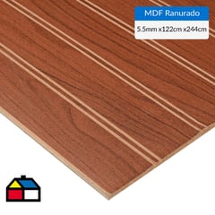 MASISA - MDF Ranurado Pintado Cerezo 5.5 mm 122x244 cm