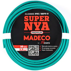 MADECO - Alambre de cobre aislado Premium (H07V-U) 2,5 mm2 10 m Verde