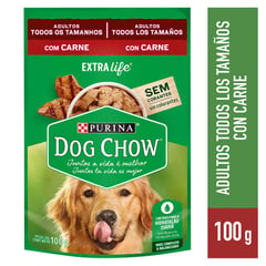 DOG CHOW - Alimento húmedo para perro adulto 100 gr carne