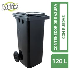 KLEINE WOLKE - Basurero contenedor de basura 120 L gris