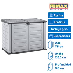 RIMAX - Organizador de jardín 116x158x90 cm de resina gris