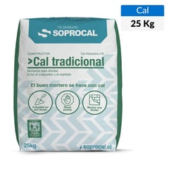 SOPROCAL - Cal para Morteros Hidráulica 25 kg Saco