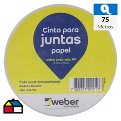 WEBER - 5cm x 75m Cinta de papel microperforada para juntas