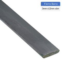 GENERICO - Fierro Barra Plana Laminada en Caliente Acero 3x12 mm 6 m