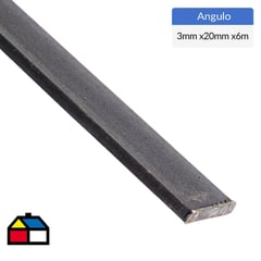 GENERICO - 20x3mm x6m Fierro barra plana laminada en caliente