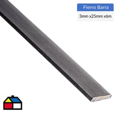 GENERICO - 25x3mm x6m Fierro barra plana laminada en caliente