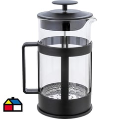 JUST HOME COLLECTION - Cafetera francesa vidrio 1000 ml Negro