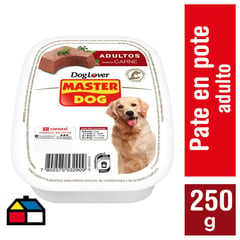 MASTER DOG - Alimento húmedo paté para perro adulto 250 gr carne