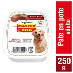 MASTER DOG - Alimento húmedo paté para perro adulto 250 gr carne