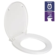 FANALOZA - Asiento WC redondo plástico blanco