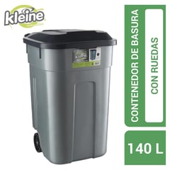 KLEINE WOLKE - Basurero contenedor de basura 140 L negro