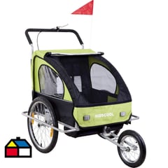 KIDSCOOL - Carro jogger y trailer verde
