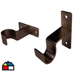 FERRATO - Set de soportes para barra de cortina 19 mm 2 unidades óxido