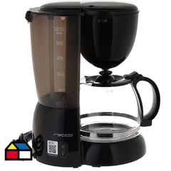 RECCO - Cafetera eléctrica 1,2 litros negro