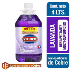 VIRUTEX - Limpiador líquido desinfectante lavanda 4l