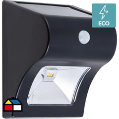 BYP - Apliqué exterior led solar con sensor acero negro