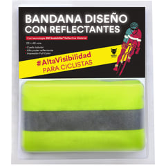 BRIGHT WOLF - Bandana reflectante 15,4x13,4x3,7cm tela amarillo