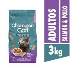 CHAMPION CAT - Alimento seco para Gato Adulto Pollo y salmón 3 kg