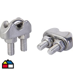 MAMUT - Set de abrazaderas para cable acero inoxidable 1/8" 2 unidades