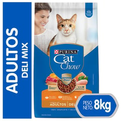 CAT CHOW - Para Gato Adulto Pollo, carne y salmón 8 kg