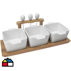 JUST HOME COLLECTION - Set de picoteo base madera