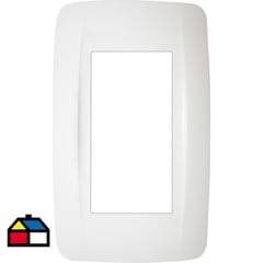 KARSON - Placa 3 módulos con soporte blanco