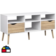 TVILUM - Rack TV Oslo 117x39x57 cm blanco/oak