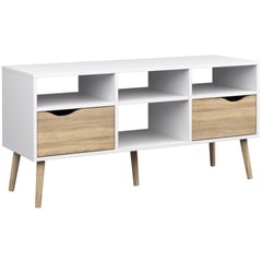 TVILUM - Rack TV Oslo 117x39x57 cm blanco/oak