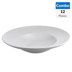 undefined - Combo 12 Plato hondo 24 cm blanco Ring