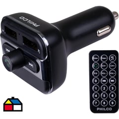 PHILCO - Transmisor FM Bluetooth y USB con control remoto negro