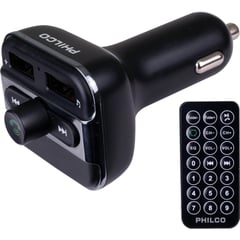 PHILCO - Transmisor FM Bluetooth y USB con control remoto negro