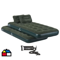 KLIMBER - 2 Colchones Inflables Manuales + 2 Almohadas + Inflador