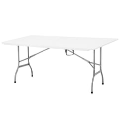 JUST HOME COLLECTION - Mesa Plegable Tipo Maleta Rectangular 75x74x180 cm Blanco