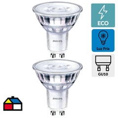 PHILIPS - Pack 2 ampolletas led GU10 50W luz fría