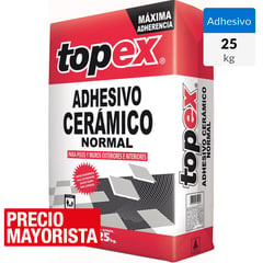 TOPEX - Adhesivo Cerámico Tradicional Piso y muro Superficie Rígido 25 kg