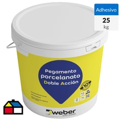 WEBER - Adhesivo Porcelanato Piso/Muro Superficie Rígida 25 Kg