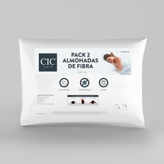 CIC - Pack de 2 Almohadas de Fibra sintética para Dormir 50x70 cm