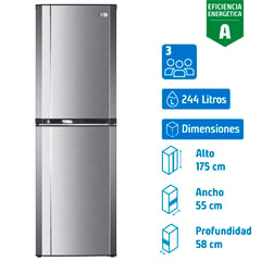 FENSA - Refrigerador Bottom Freezer Frío Directo 244 Litros Inox 3100 Plus