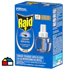 RAID - Recarga Insecticida Eléctrico 45 noches 32.9 cc