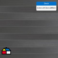 NEWTECHWOOD - Deck WPC 280 x 14,5 x 2,2 cm Gris