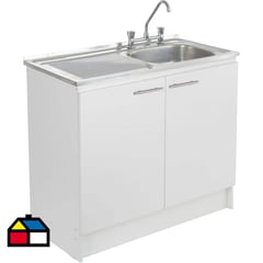 KHOR - kit mueble lavaplatos 100 cm izquierdo con rebalse