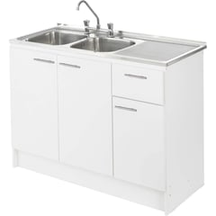 KHOR - Kit mueble lavaplatos 120 cm derecho con rebalse