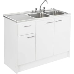 KHOR - Kit mueble lavaplatos 120 cm izquierdo con rebalse