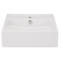 SENSI DACQUA - Lavamanos a Muro con Forma Cuadrada Loza 46x13.5x46 cm Blanco