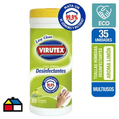 VIRUTEX - Toallas húmedas desinfectantes multiuso x35un limón