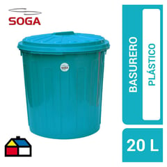 SOGA - Papelero de Plástico 20 Lts con tapa